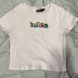 Keith Harring graphic crop top